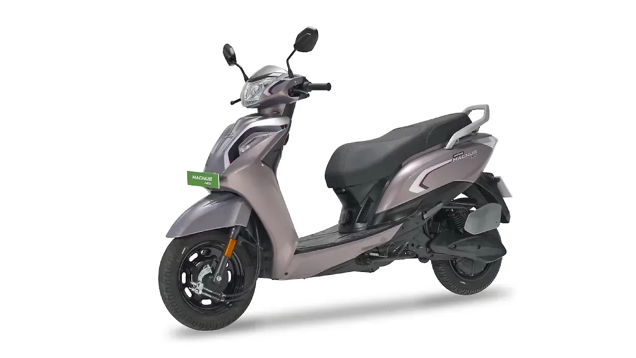 Ampere Magnus Neo electric scooter in Mystic Mauve metallic finish.