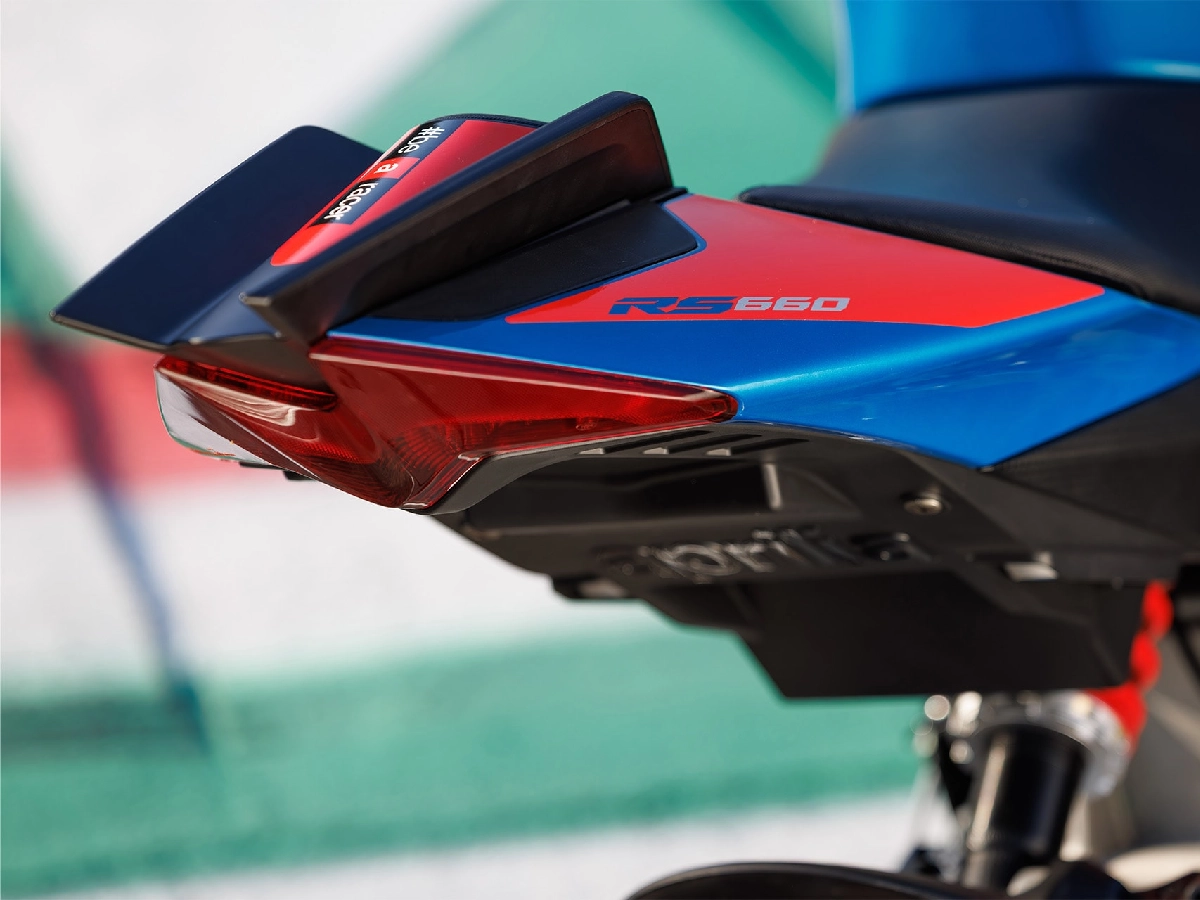 Aprilia RS 660 rear tail light and tail section close-up
