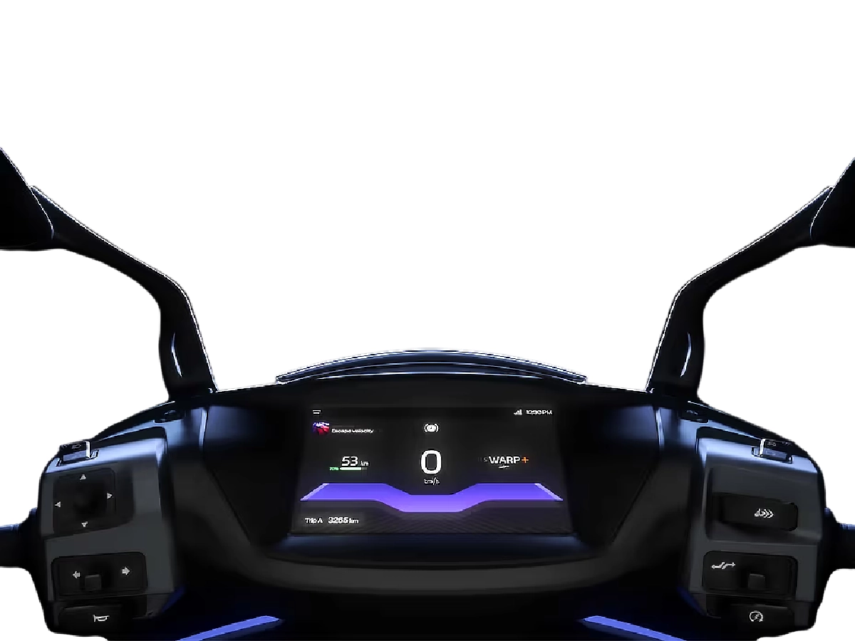 Ather 450 Apex digital instrument cluster and handlebar controls