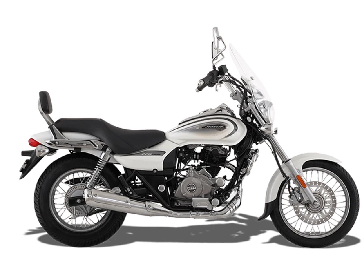Bajaj Avenger Cruise 220 white colour cruiser side profile