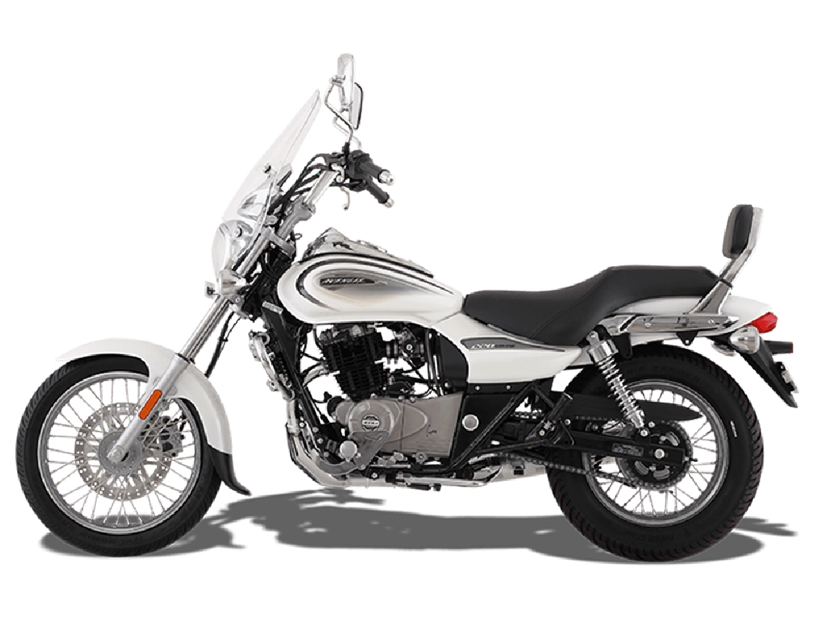 Bajaj Avenger Cruise 220 white colour side profile view