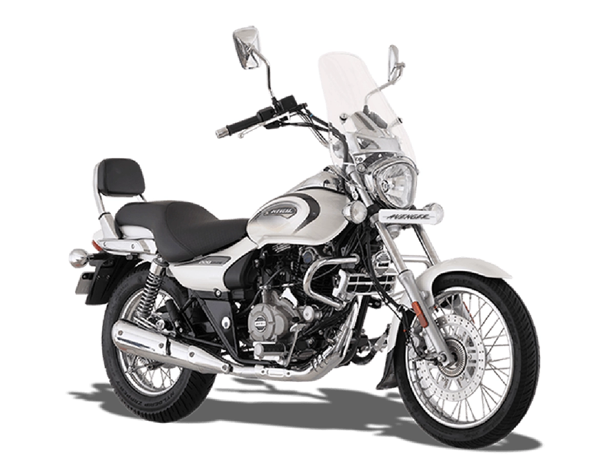 Bajaj Avenger Cruise 220 white colour three quarter view
