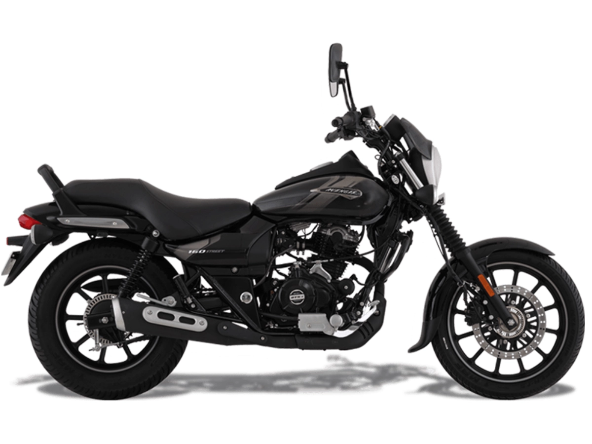 Bajaj Avenger Street 220 in Ebony Black colour side profile