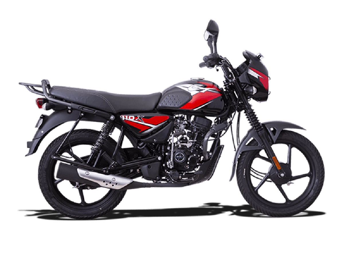 Bajaj CT 110X Ebony Black Red side profile image