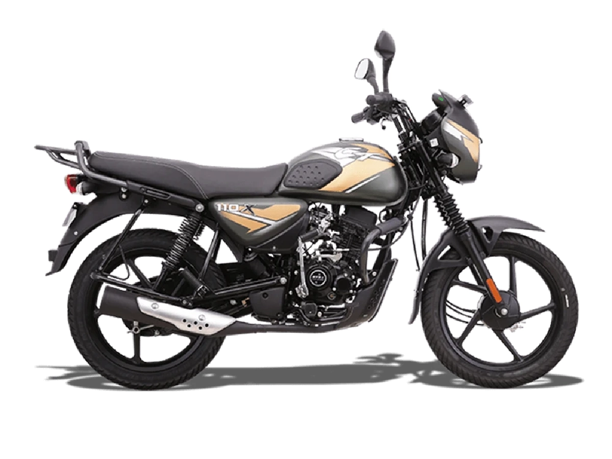 Bajaj CT 110X Matte Wild Green side profile