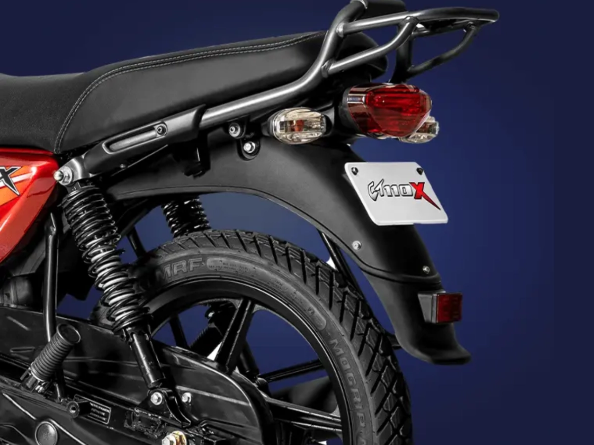 Rear section close-up of Bajaj CT 110X motorcycle
