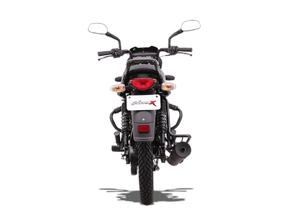 Rear view of Bajaj CT 110X commuter bike