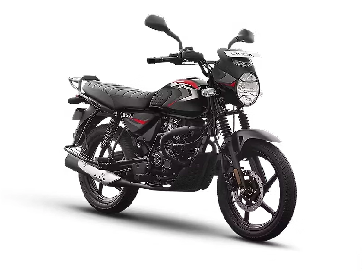 Bajaj CT 125X Ebony Black Red decals disc brake variant