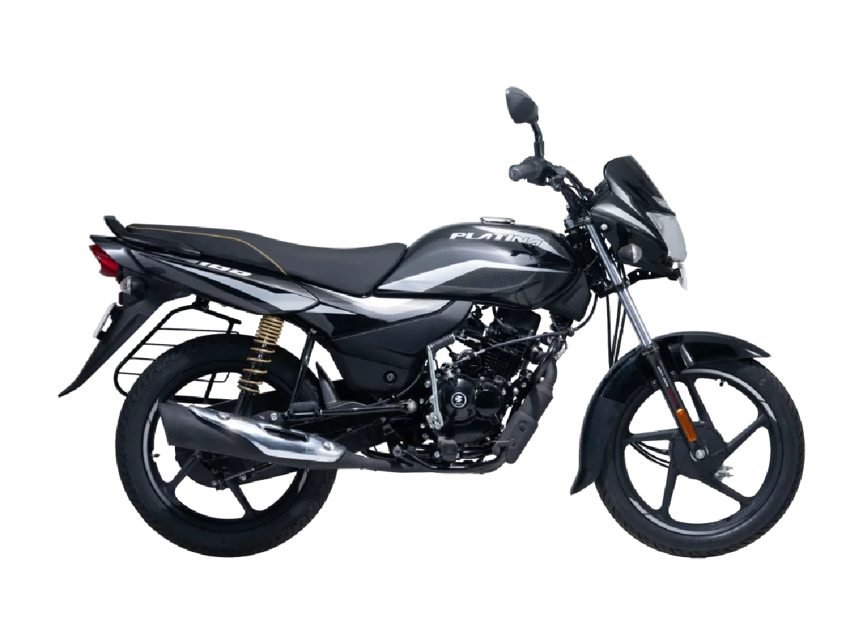 Right side view of Bajaj Platina 100 commuter bike