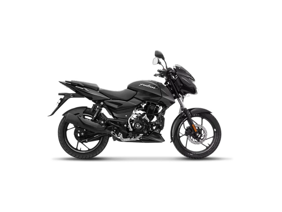 Bajaj Pulsar 125 in Black Dark Grey (Split Seat) colour - side profile