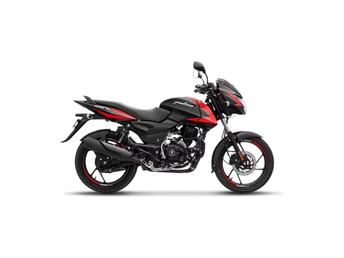 Bajaj Pulsar 125 in Black Race Red colour - side profile