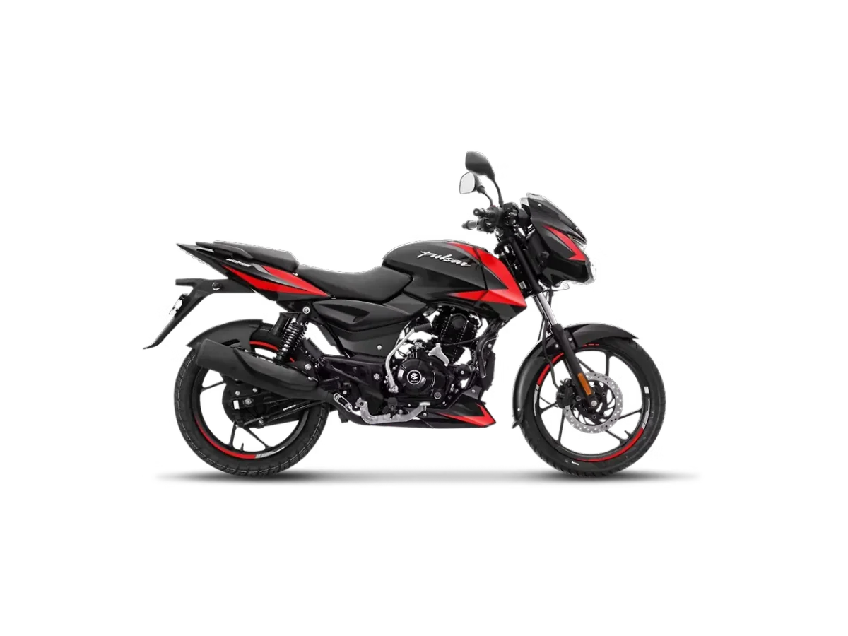 Bajaj Pulsar 125 in Black Race Red (Split Seat) colour - side profile