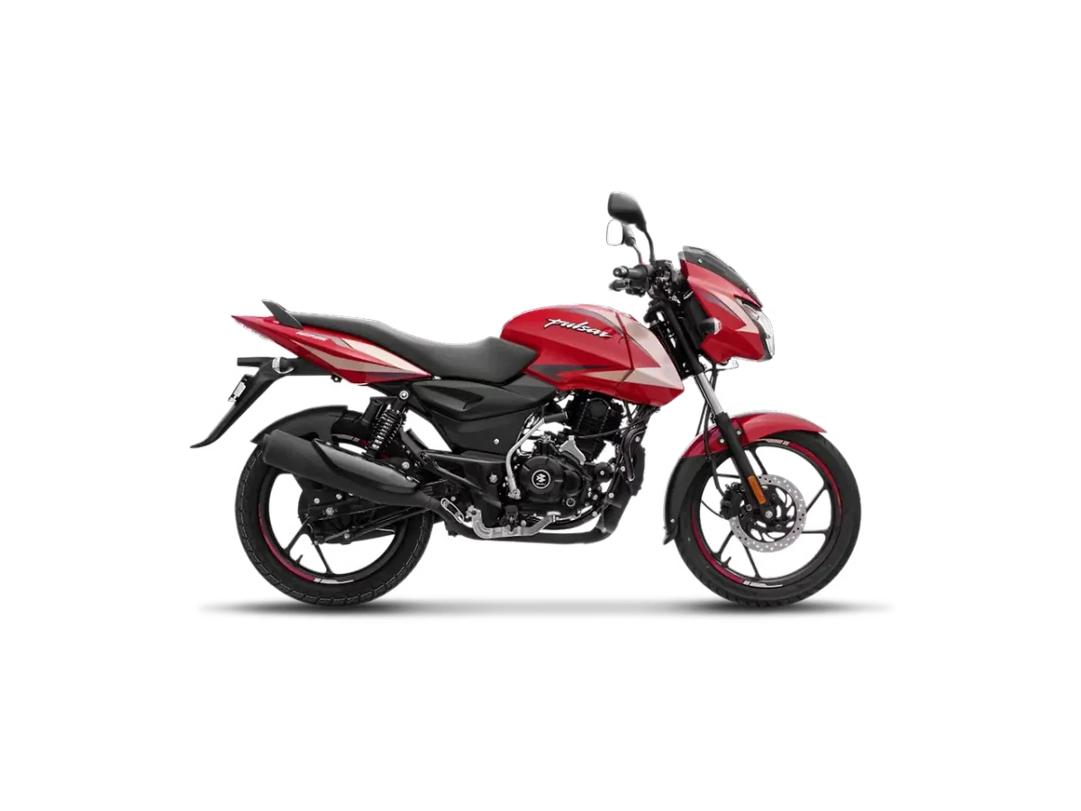 Bajaj Pulsar 125 in Racing Red with Tan Beige colour - side profile