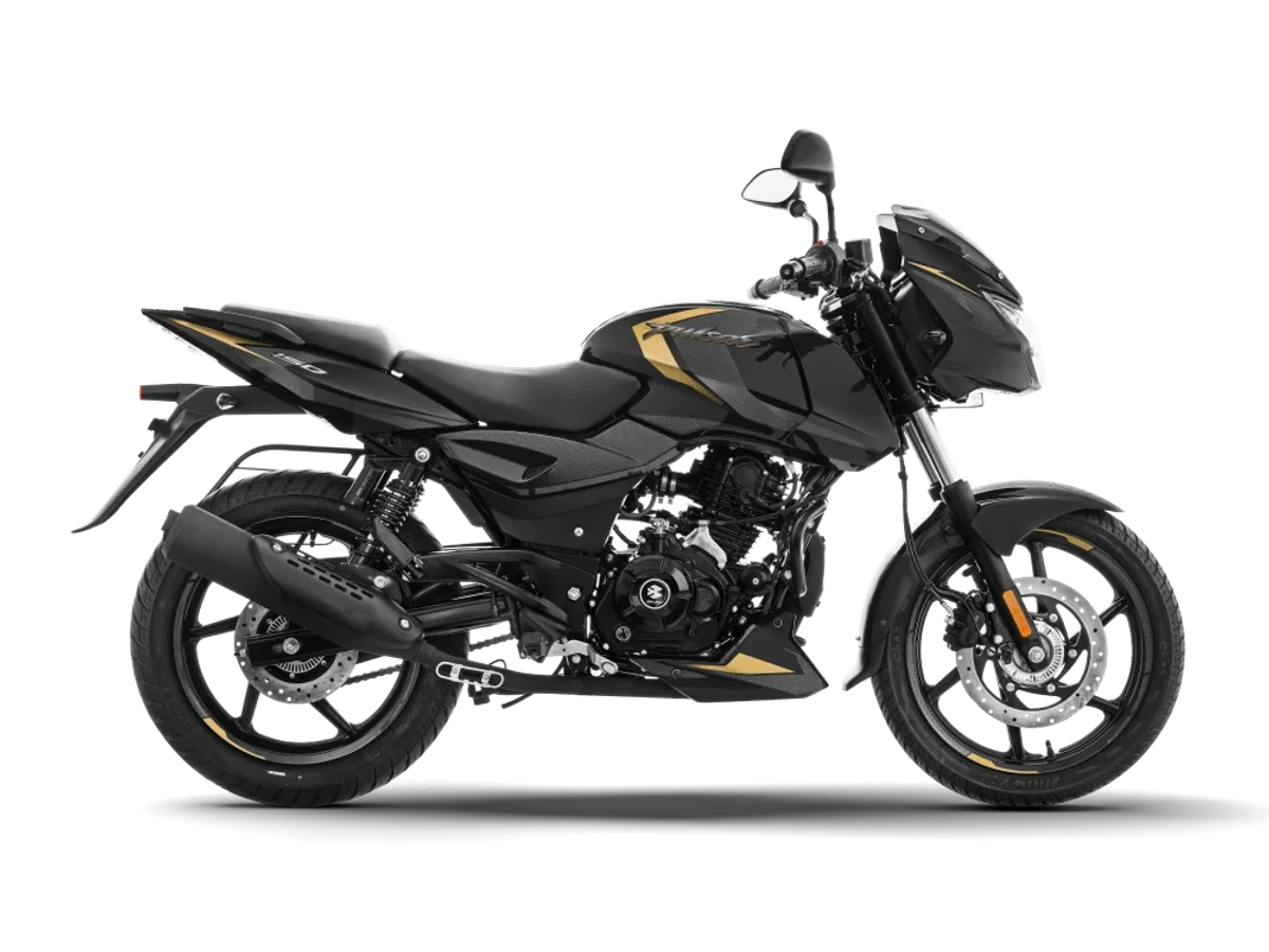 Bajaj Pulsar 150 150 TD UG in Black Gold - side profile