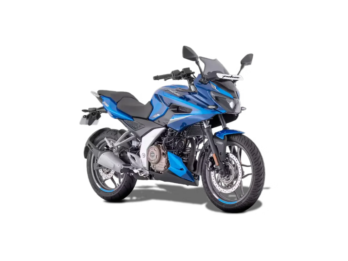 Bajaj Pulsar F250 in Caribbean Blue colour - side profile