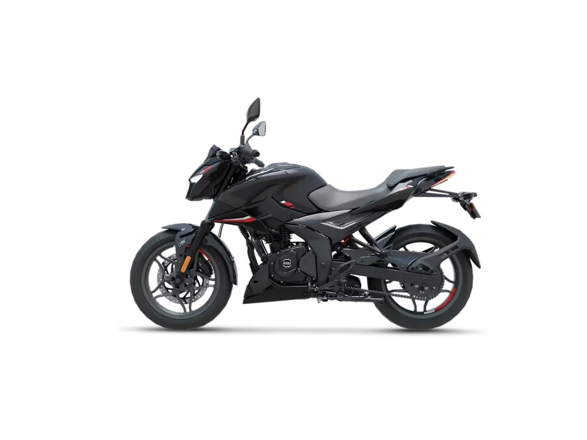 Bajaj Pulsar N160 in Brooklyn Black colour - side profile