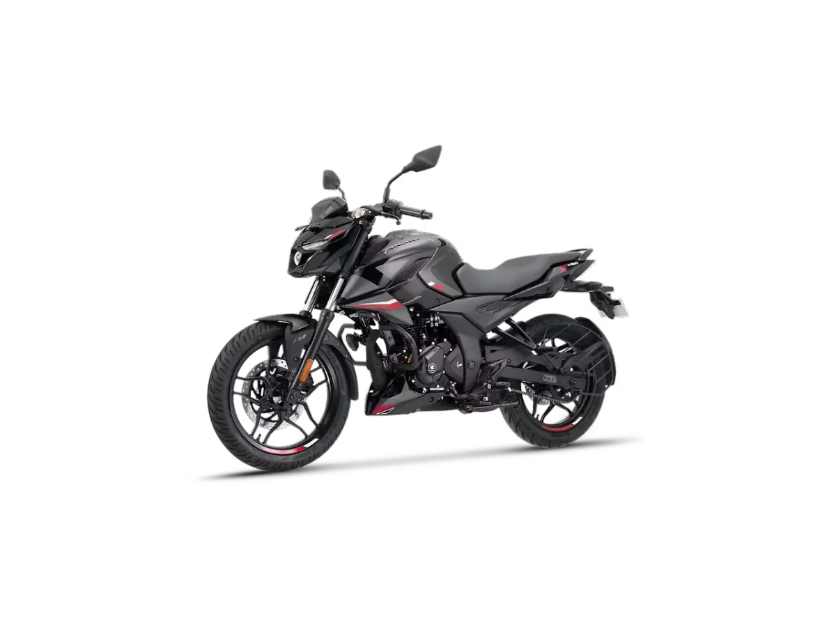 Bajaj Pulsar N160 in Ebony Black & Charcoal Black colour - side profile