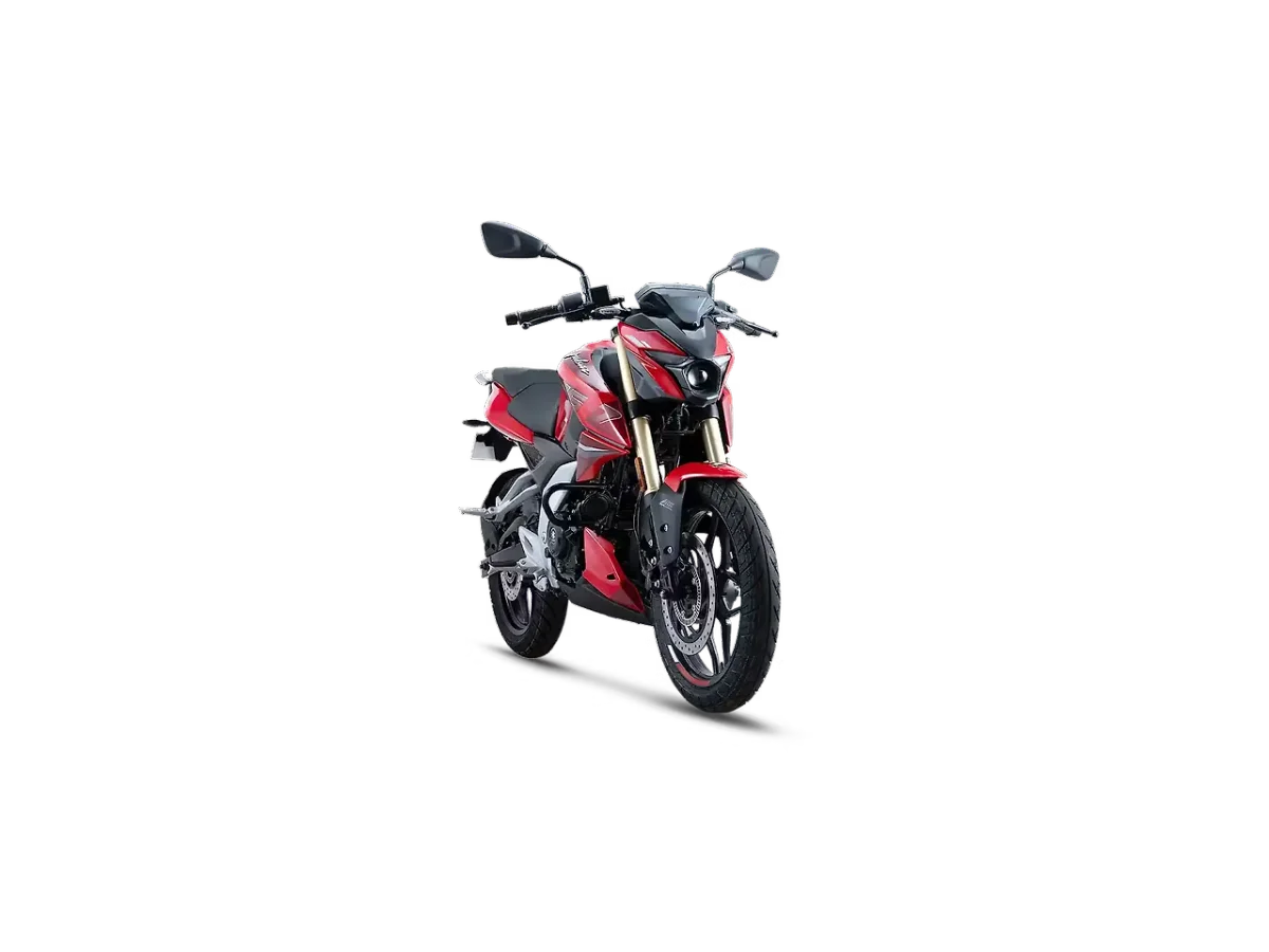 Bajaj Pulsar N160 in Glossy Racing Red (Bluetooth) colour - side profile