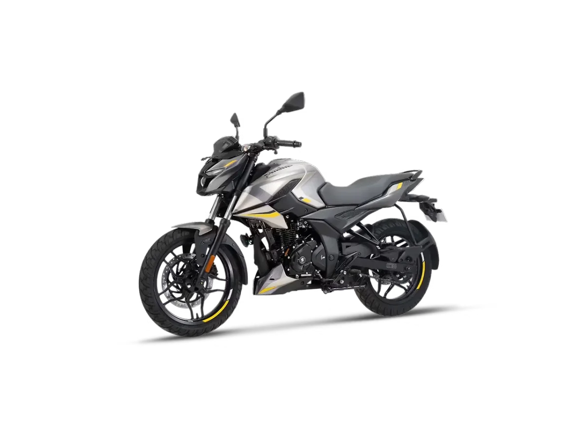 Bajaj Pulsar N160 in Harbor Grey & Silver colour - side profile