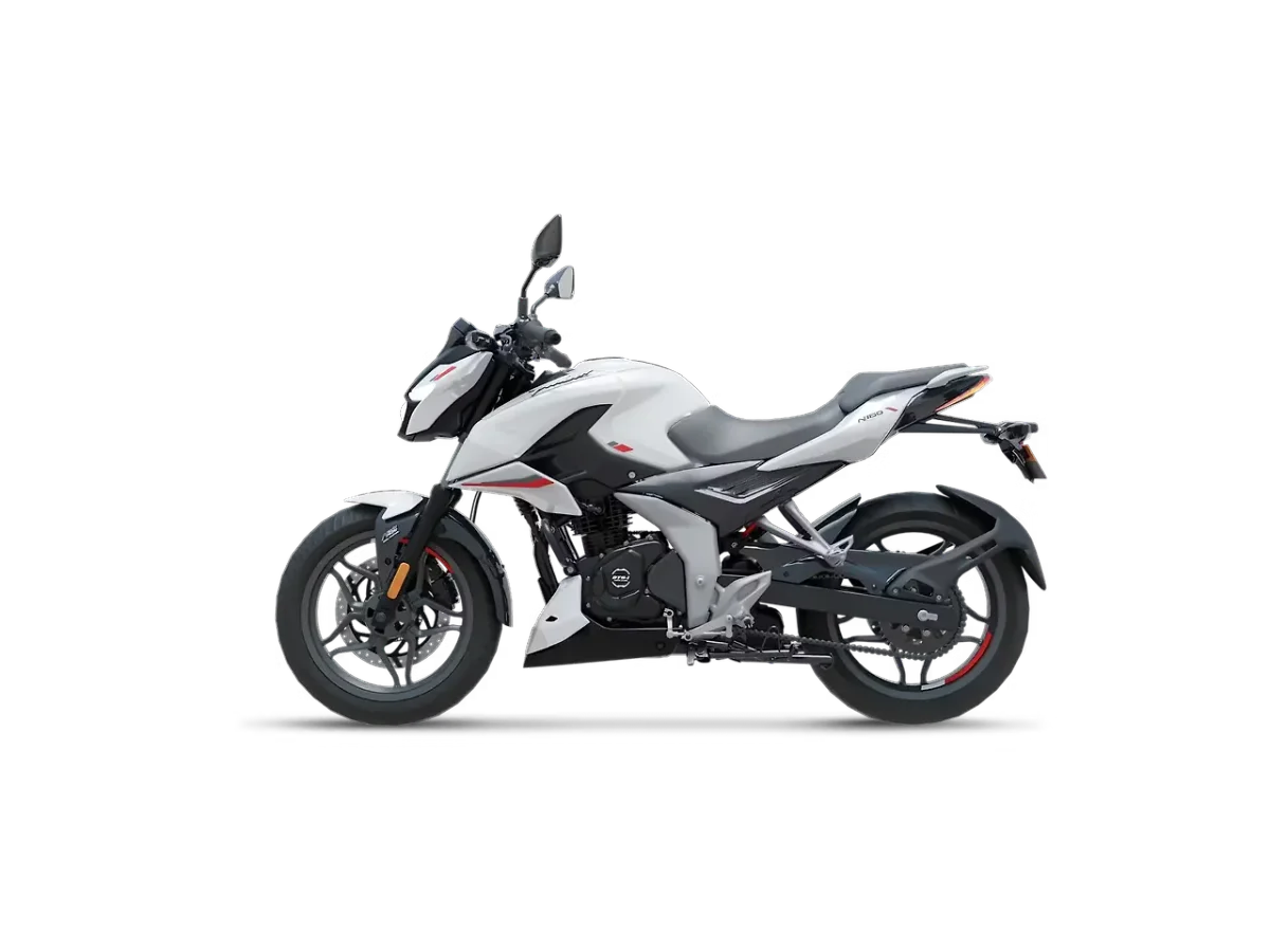 Bajaj Pulsar N160 in Pearl Metalic White colour - side profile