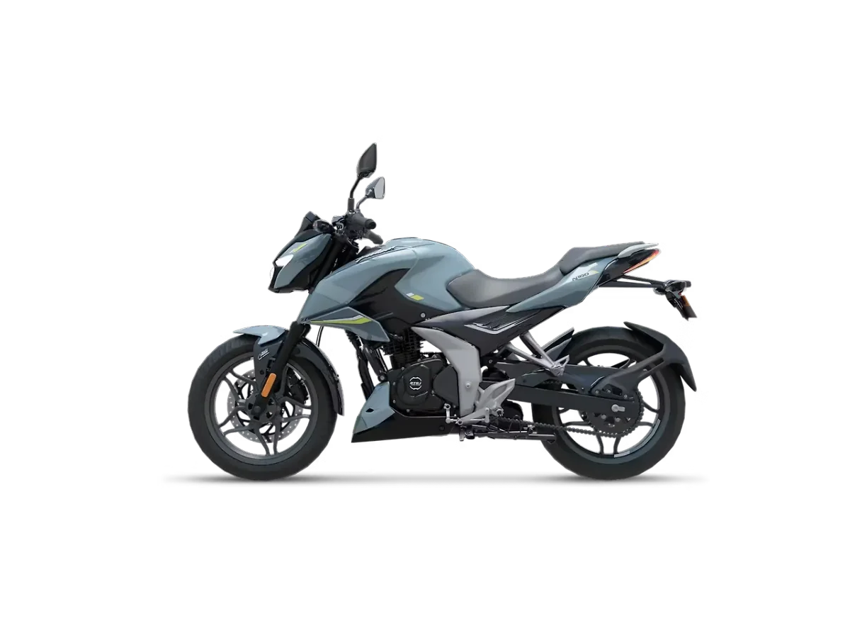 Bajaj Pulsar N160 in Polar Sky Blue colour - side profile