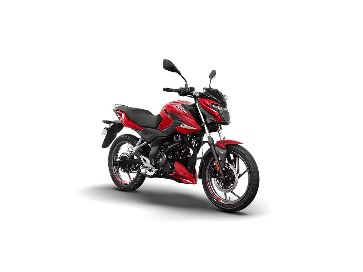 Bajaj Pulsar P150 in Racing Red (Single Disc) colour - side profile