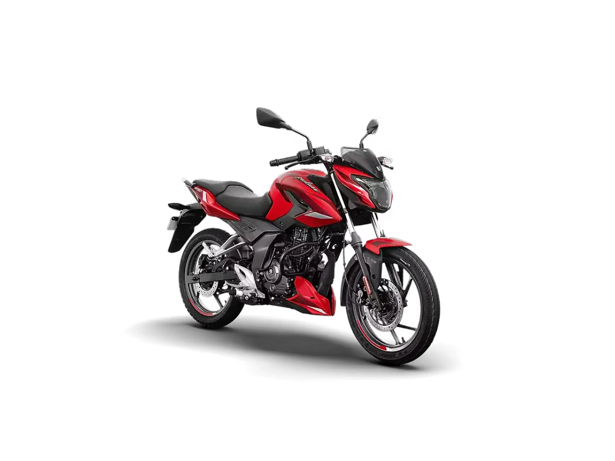 Bajaj Pulsar P150 in Racing Red (Twin Disc) colour - side profile