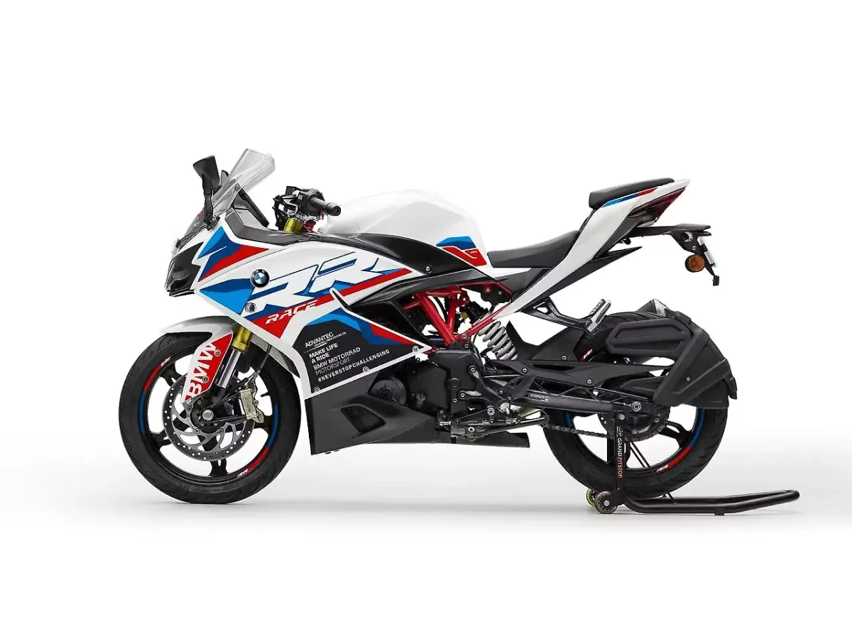 BMW G310 RR in Polar White (LE) colour - side profile