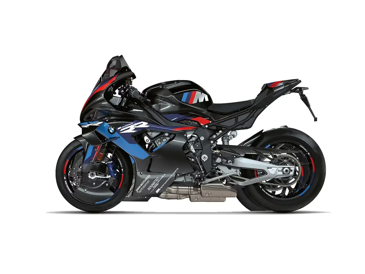 BMW M 1000 RR in Blackstorm metallic / M Motorsport colour - side profile