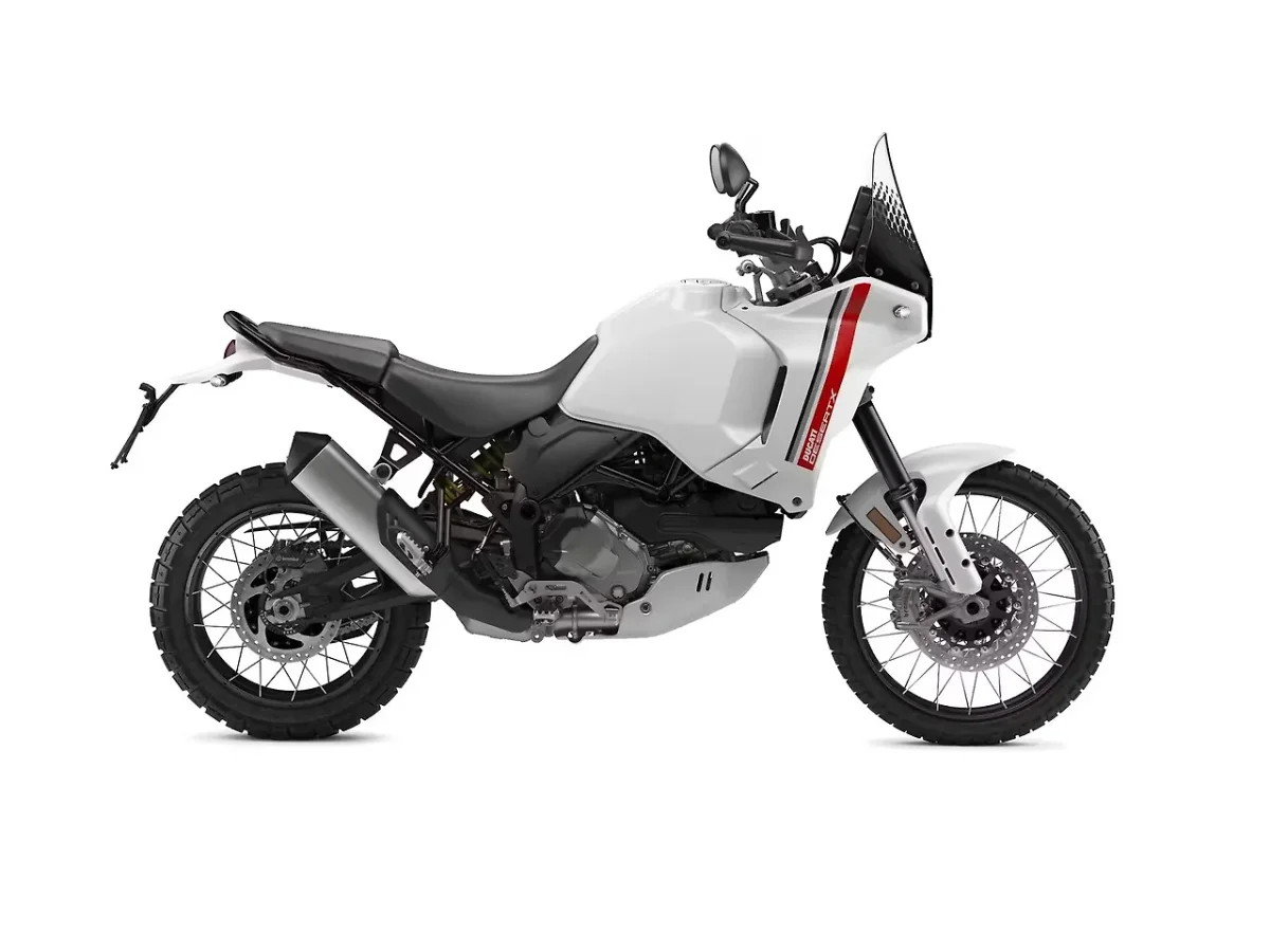 Ducati DesertX in Star White Silk colour - side profile