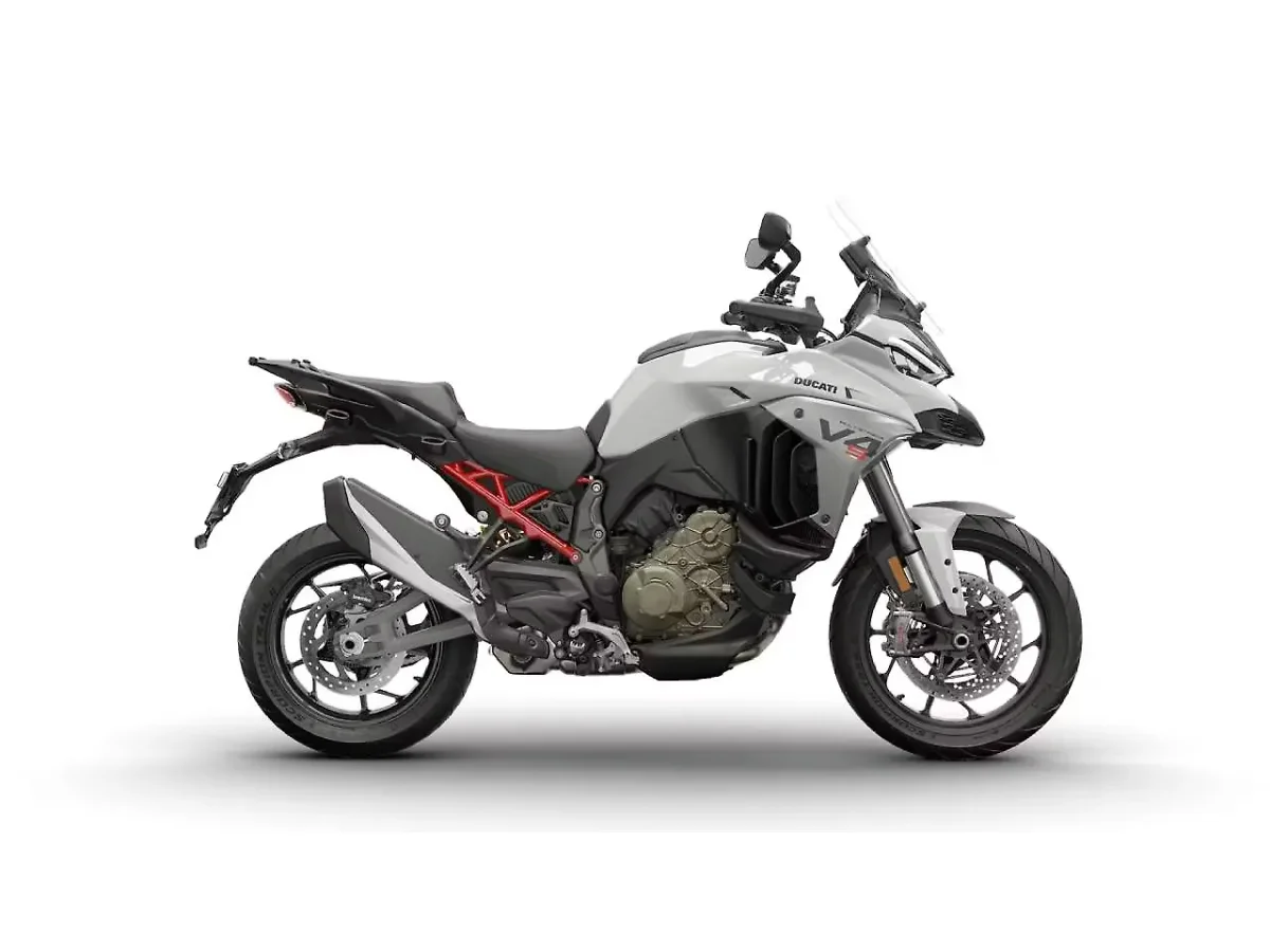 Ducati Multistrada V4 in Arctic White colour - side profile
