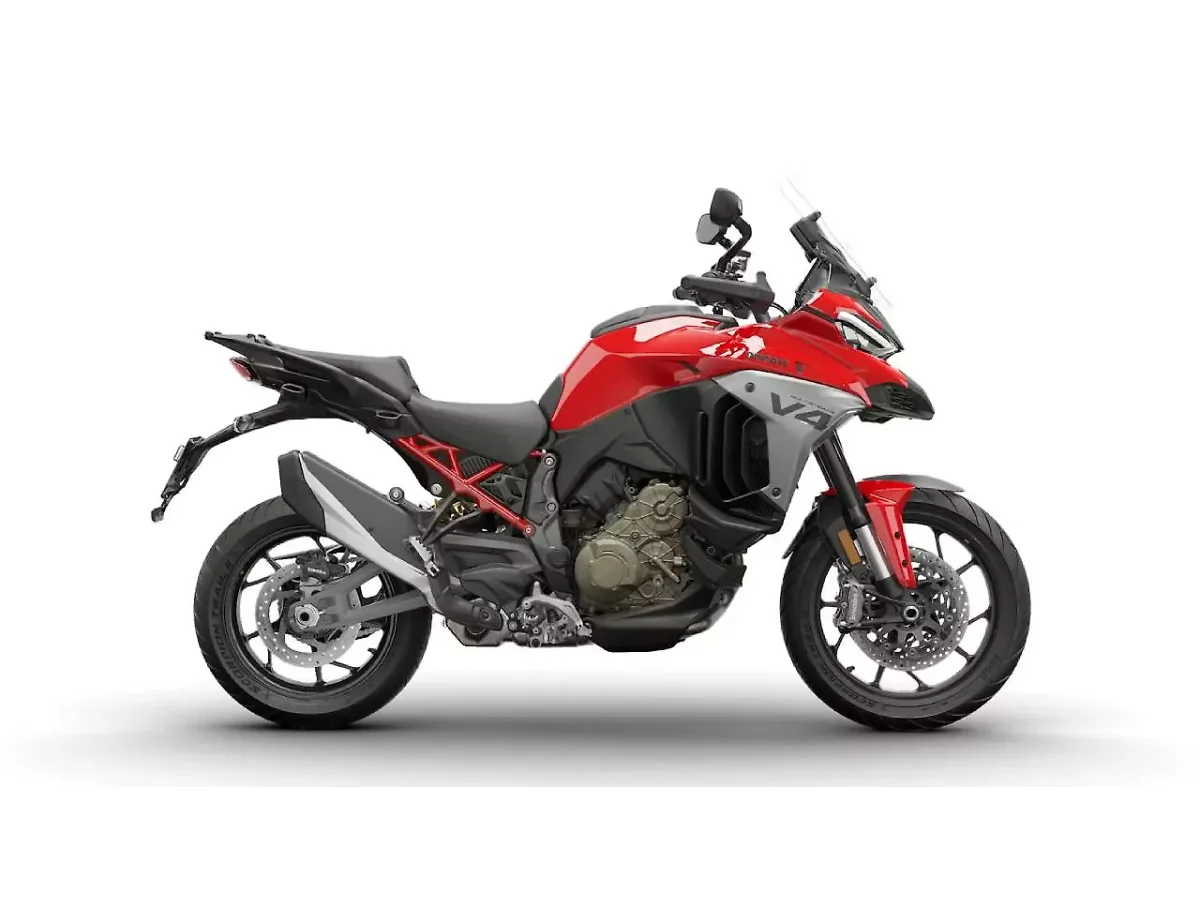 Ducati Multistrada V4 in Ducati Red colour - side profile
