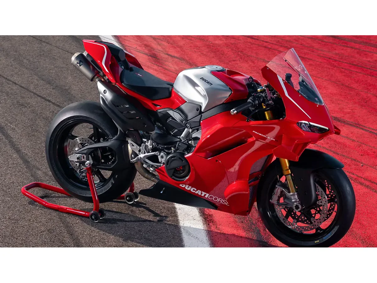 Ducati Panigale V4 R in Ducati Red colour - side profile