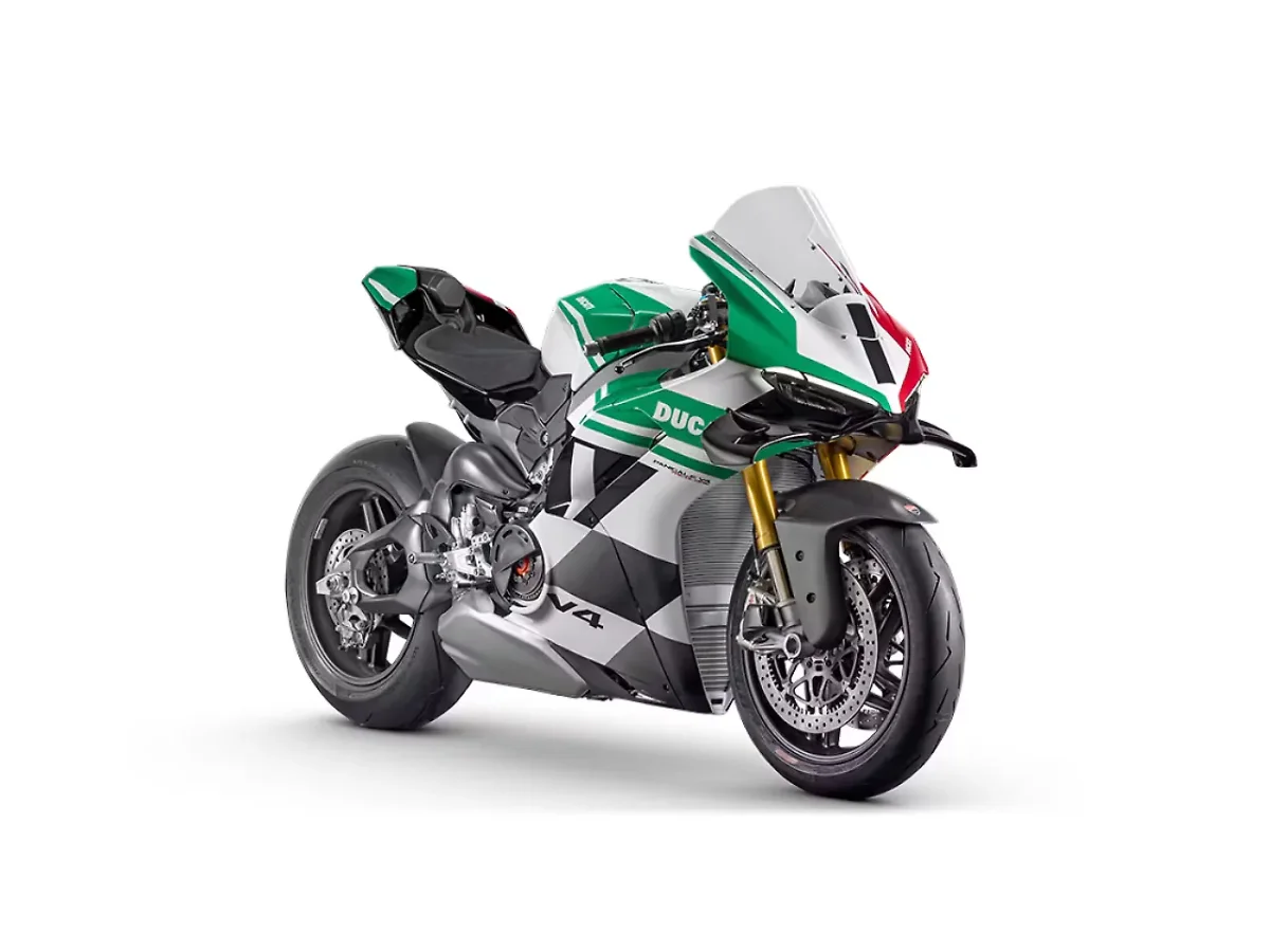Ducati Panigale V4 in Tricolore Livery colour - side profile