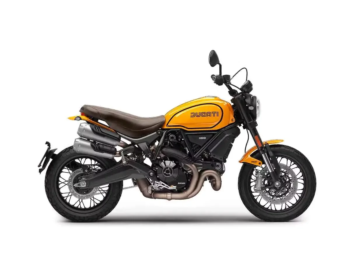 Ducati Scrambler 1100 in Giallo Ocra colour - side profile