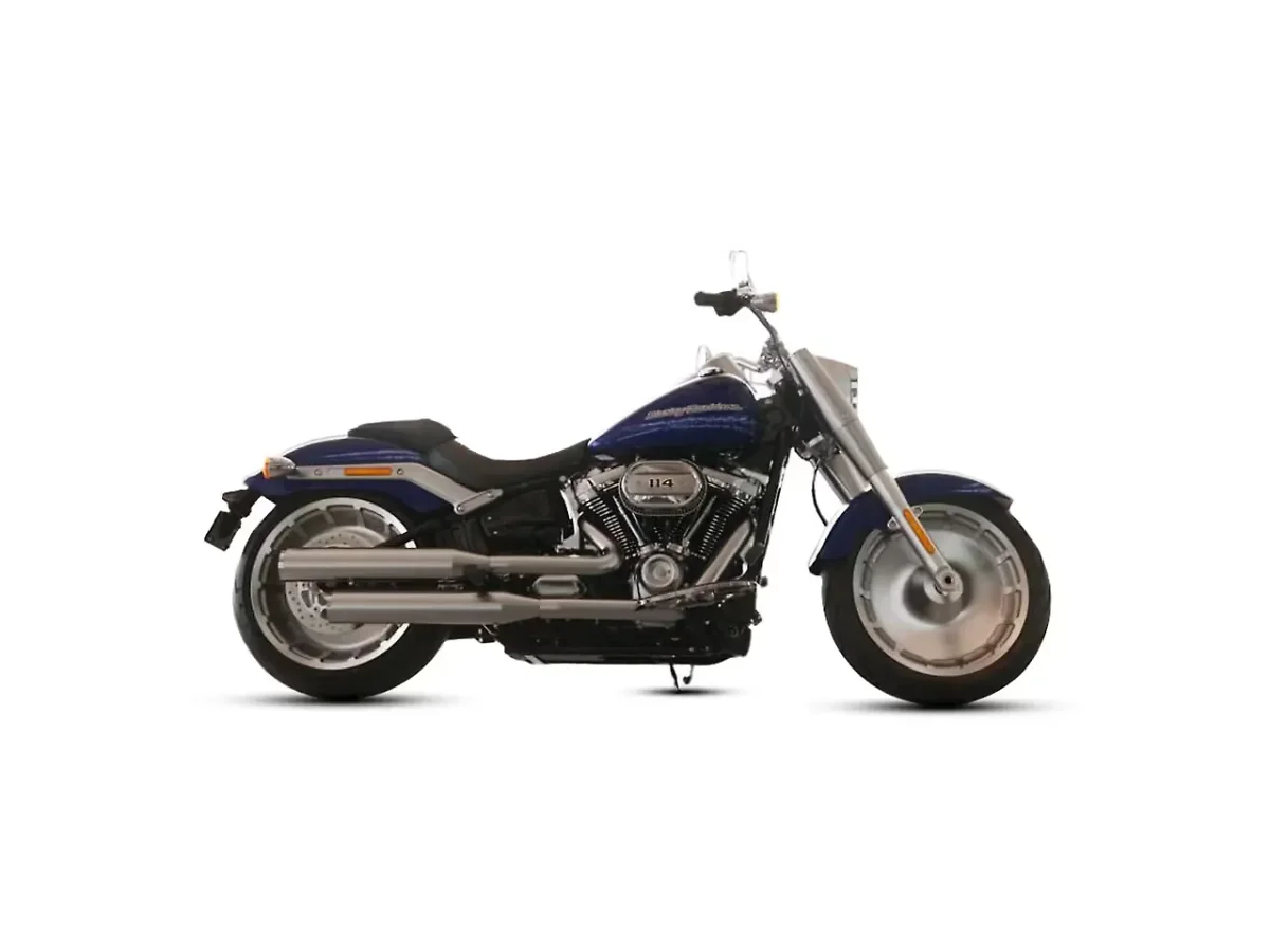 Harley-Davidson Fat Boy 114 in Blue Max colour - side profile