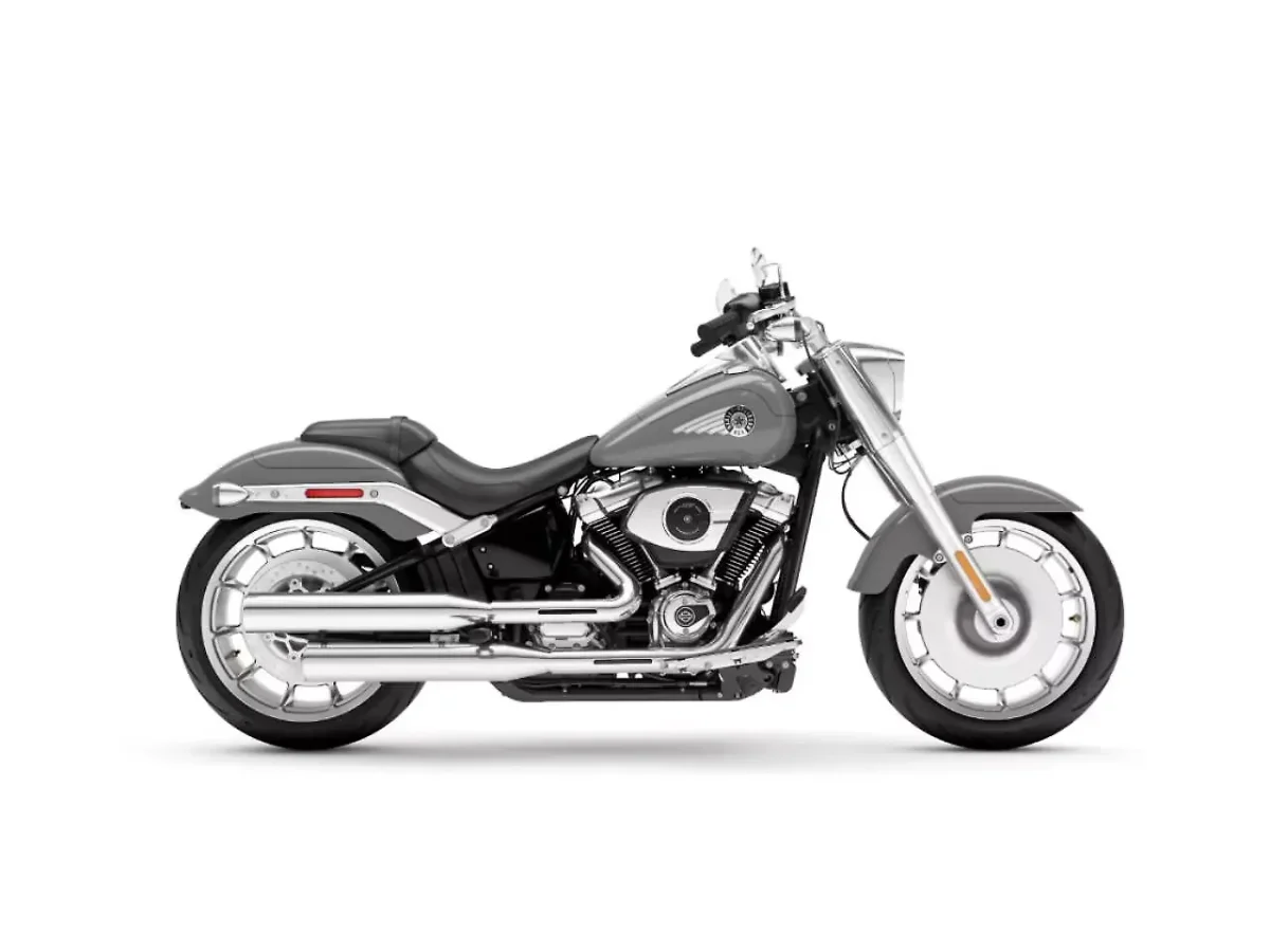 Harley-Davidson Fat Boy in Billiard Gray colour - side profile
