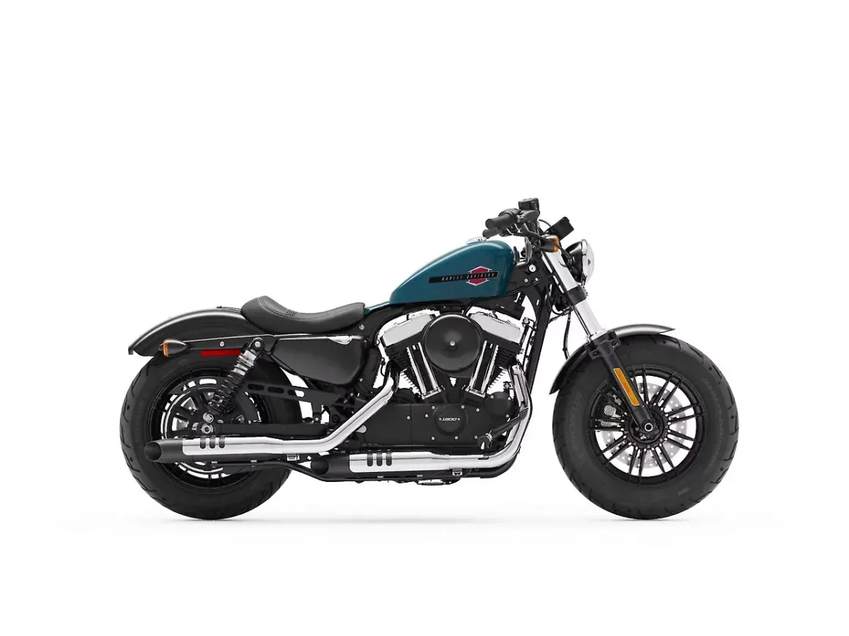 Harley-Davidson Forty-Eight in Billiard Teal colour - side profile