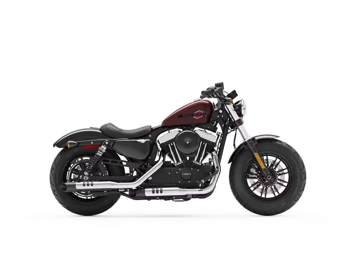 Harley-Davidson Forty-Eight in Midnight Crimson colour - side profile
