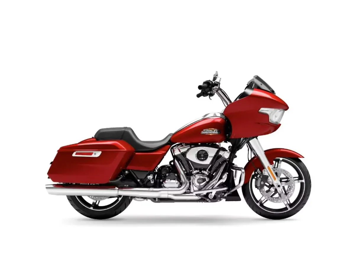 Harley-Davidson Road Glide in Brilliant Red colour - side profile