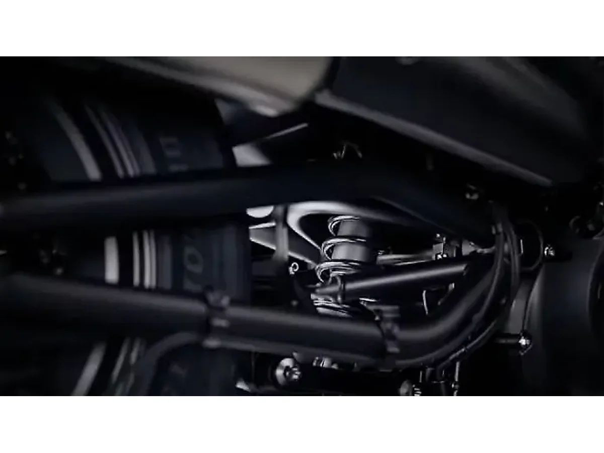 Rear shock absorber detail on Harley-Davidson Sportster S