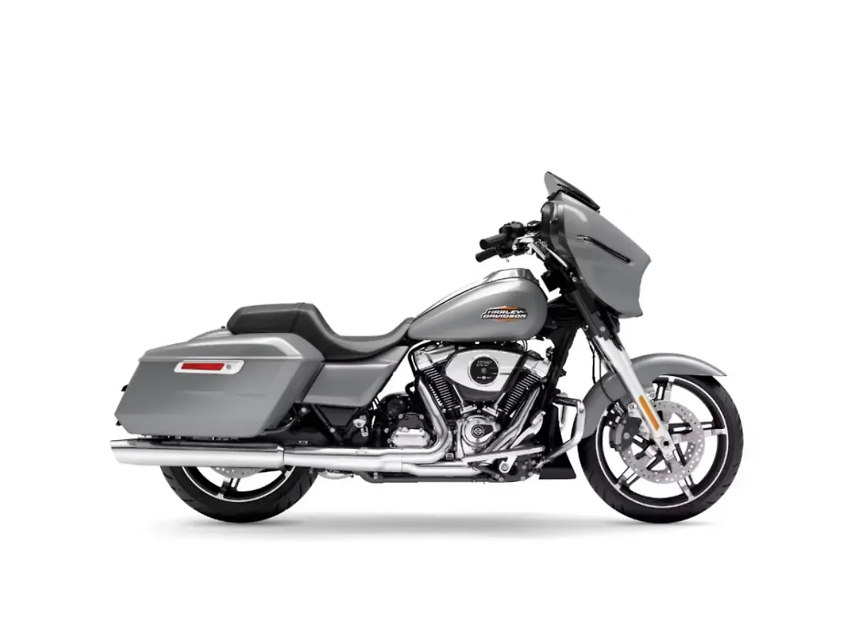 Harley-Davidson Street Glide Atlas Silver Metallic motorcycle side profile