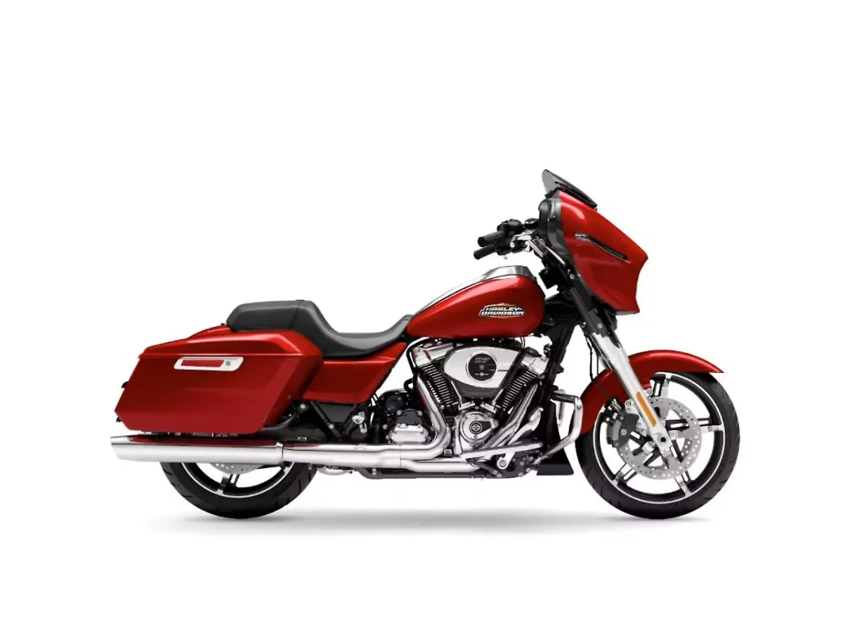 Harley-Davidson Street Glide Brilliant Red motorcycle side profile