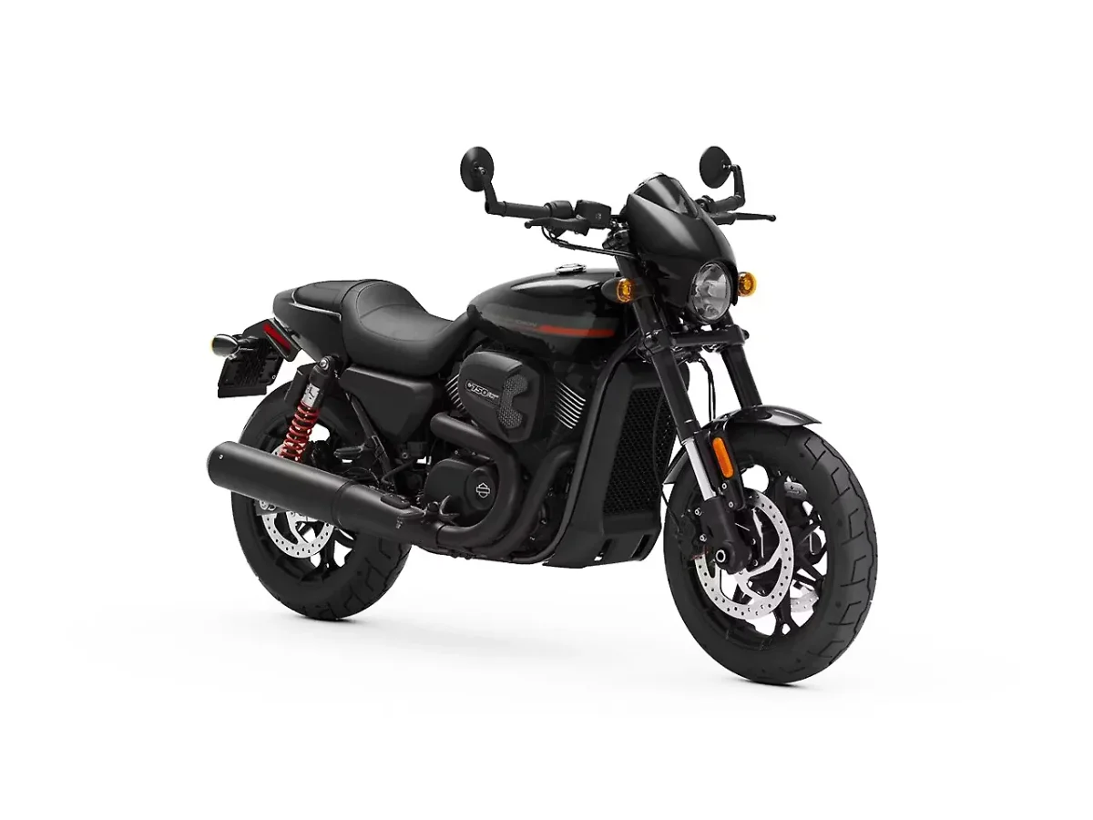 Harley-Davidson Street Rod in black finish shown from front three-quarter angle