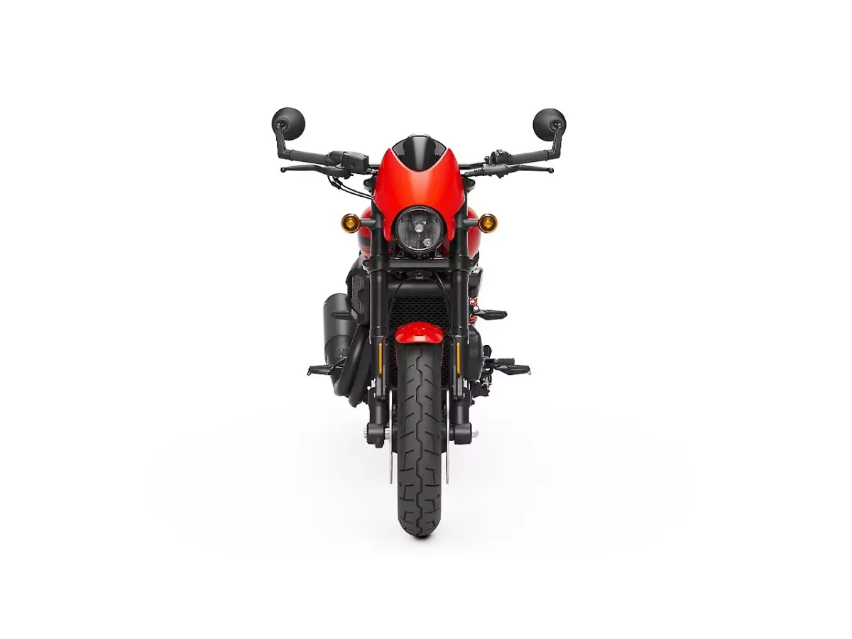 Harley-Davidson Street Rod motorcycle front view in Performance Orange finish