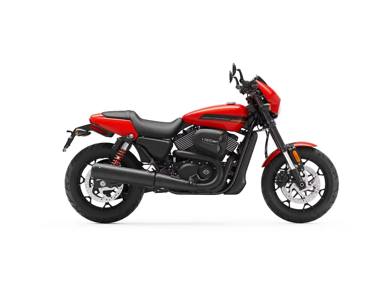 Harley-Davidson Street Rod Performance Orange motorcycle side profile