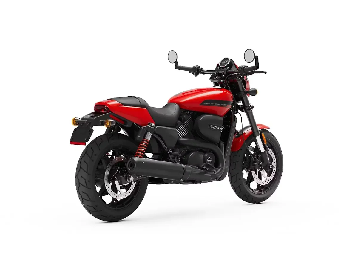 Harley-Davidson Street Rod Performance Orange motorcycle rear three-quarter right view