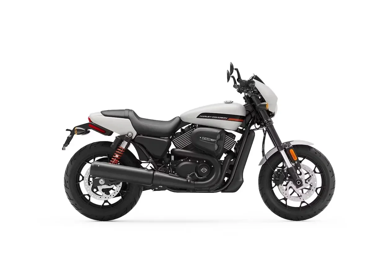 Harley-Davidson Street Rod Stone Washed White Pearl motorcycle side profile