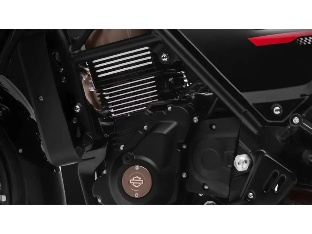 Harley-Davidson X440 engine and powertrain detail viewed from the left side