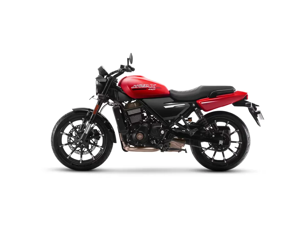 Harley-Davidson X440 motorcycle in red color shown from the left side